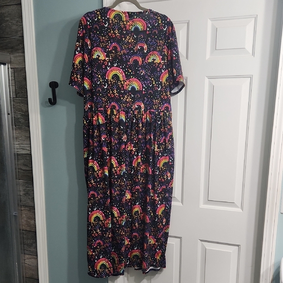 Colorful Rainbow Print Women's Dress - Picture 3 of 4